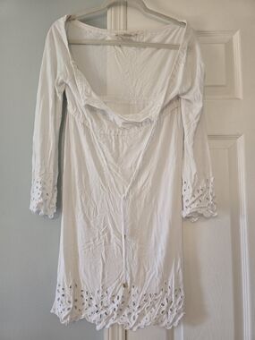 Michael Kors White Eyelet Hem Cover-Up Dress